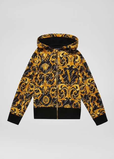 Versace Barocco Signature Print Hoodie Tjej - 972613SDF